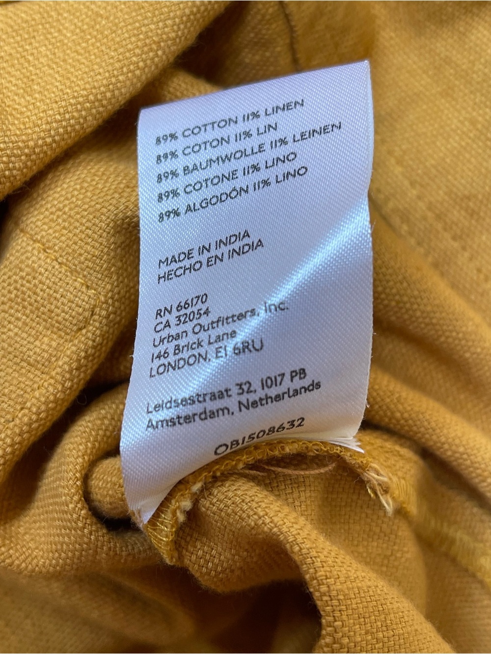 Pilcro Anthropologie Mustard Cotton Linen Button Front Utility Shirt Dress M - Picture 10 of 11